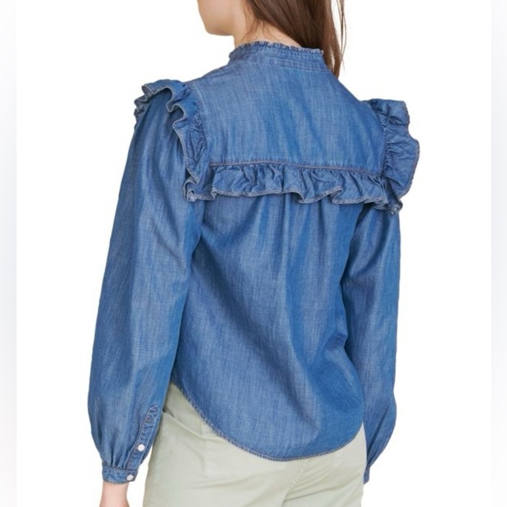 VERONICA BEARD
Tes Ruffled Denim Button Down (T2) - Picture 2 of 9